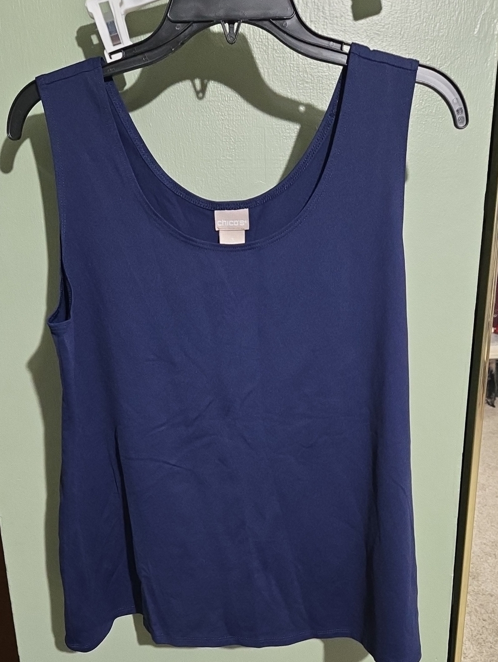Chico's Navy Miceofiber Tank Size 3